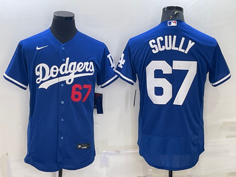 Men's Los Angeles Dodgers #67 Vin Scully Blue Flex Base Stitched Baseball Jersey Men's Los Angeles Dodgers #67 Vin Scully Blue Flex Base Stitched Baseball Jersey