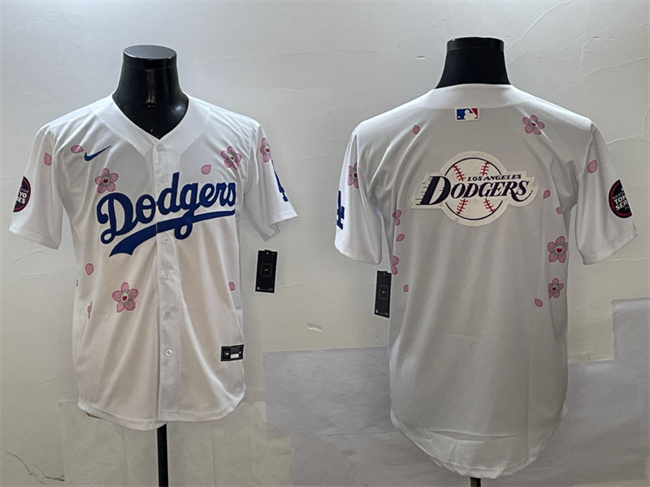Men's Los Angeles Dodgers Team Big Logo White 2025 Tokyo Series Limited Stitched Baseball Jersey Men's Los Angeles Dodgers Team Big Logo White 2025 Tokyo Series Limited Stitched Baseball Jersey