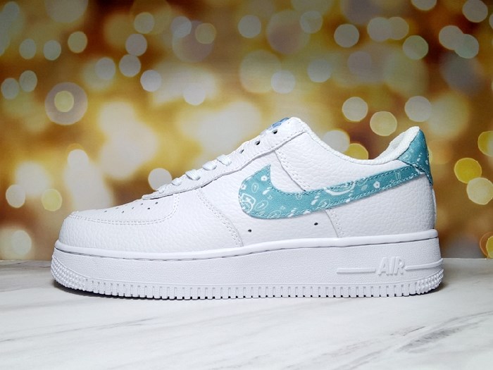 Men's Air Force 1 Low White/Teal Shoes 0165 Men's Air Force 1 Low White/Teal Shoes 0165