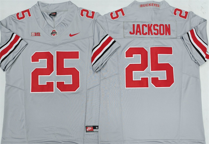Men's Ohio State Buckeyes #25 Lamar "Bo" Jackson Grey 2025 F.U.S.E. Limited Stitched Jersey