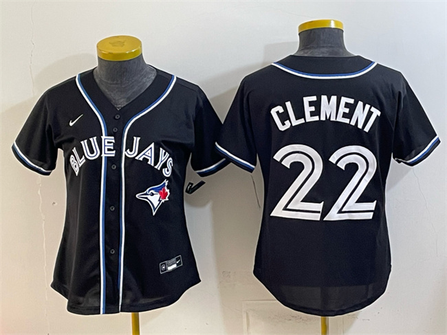 Youth Toronto Blue Jays #22 Ernie Clement 2026 Fashion Replica Black Out Stitched Baseball Jersey