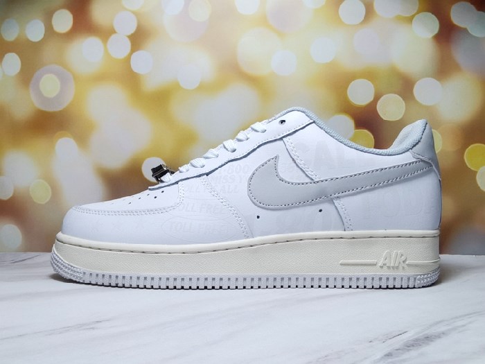 Men's Air Force 1 Low White/Grey Shoes 0187 Men's Air Force 1 Low White/Grey Shoes 0187