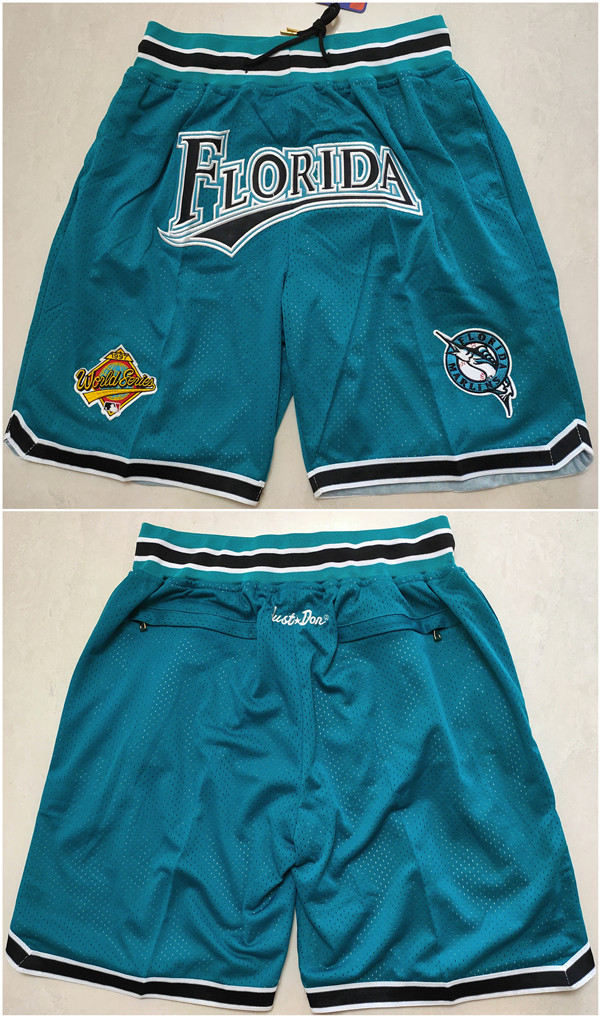 Men's Florida Marlins Teal Shorts (Run Small) Men's Florida Marlins Teal Shorts (Run Small)