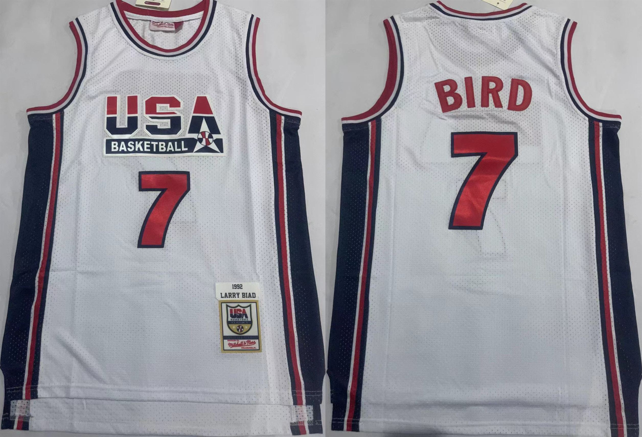 Men's USA Basketball Custom White 1992 Throwback Stitched Jersey