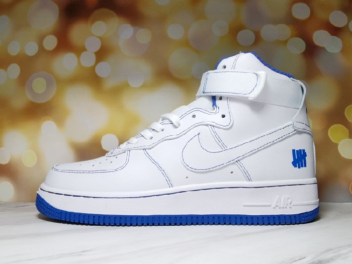 Men's Air Force 1 High Top White/Blue Shoes 0237 Men's Air Force 1 High Top White/Blue Shoes 0237