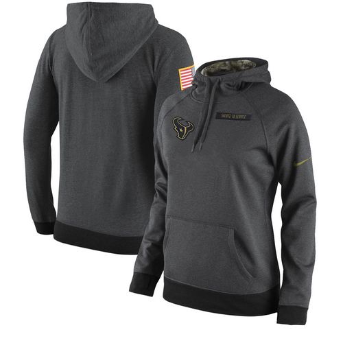 Women's Houston Texans Nike Anthracite Salute To Service Player Performance Hoodie