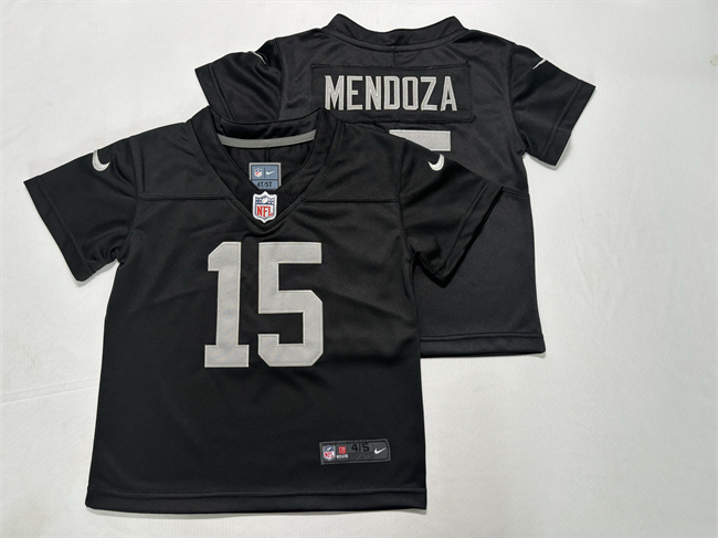 Toddlers Las Vegas Raiders #15 Fernando Mendoza Black 2026 Draft Vapor Untouchable Limited Stitched Football Jersey