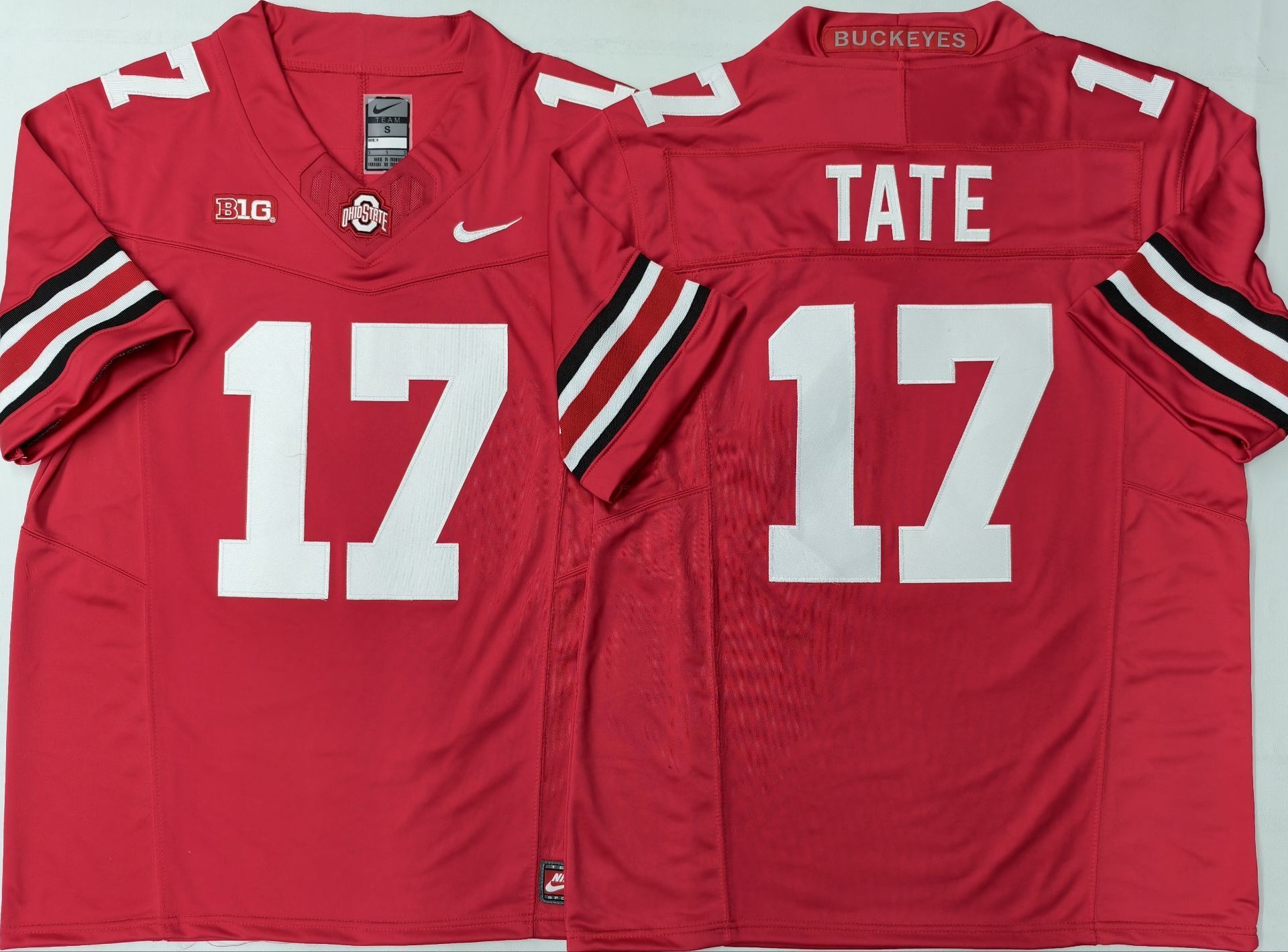 Men's Ohio State Buckeyes #17 Carnell Tate Red 2025 F.U.S.E. Limited Stitched Jersey Men's Ohio State Buckeyes #17 Carnell Tate Red 2025 F.U.S.E. Limited Stitched Jersey