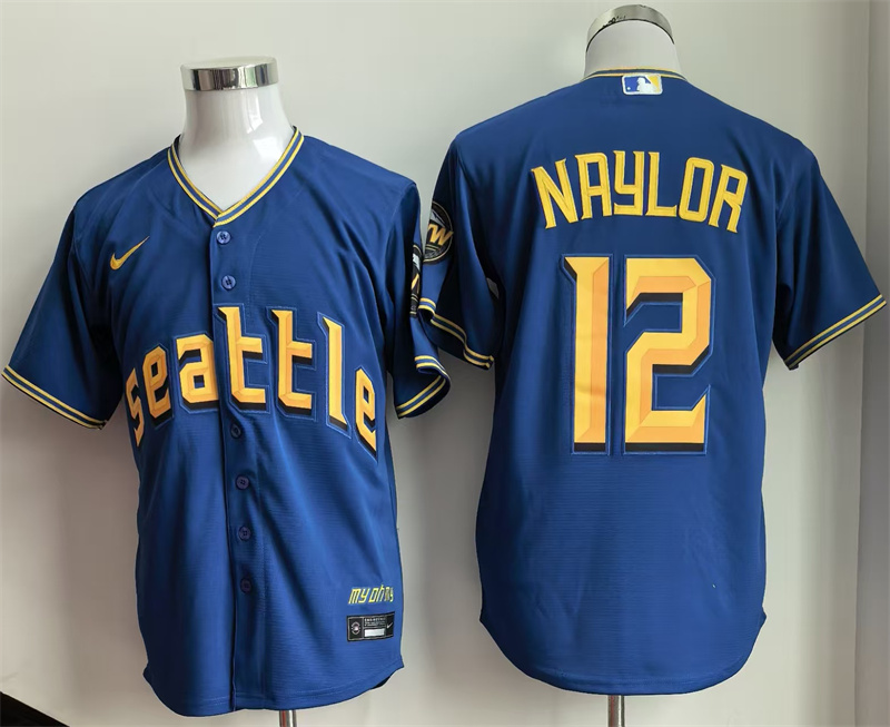 Men's Seattle Mariners #12 Josh Naylor Royal 2025 Cool Base Stitched jersey Men's Seattle Mariners #12 Josh Naylor Royal 2025 Cool Base Stitched jersey