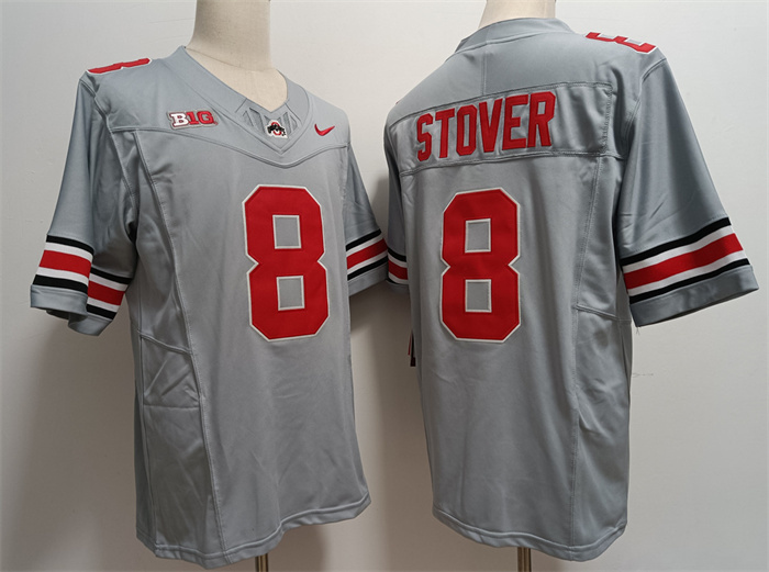 Men's Ohio State Buckeyes #8 Stover Grey 2023 F.U.S.E. Limited Stitched Jersey Men's Ohio State Buckeyes #8 Stover Grey 2023 F.U.S.E. Limited Stitched Jersey