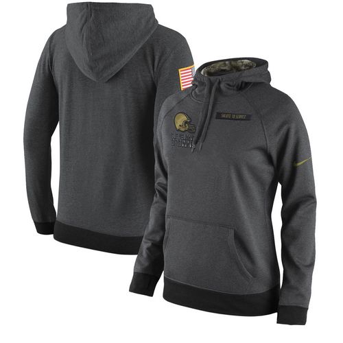 Women's Cleveland Browns Nike Anthracite Salute To Service Player Performance Hoodie