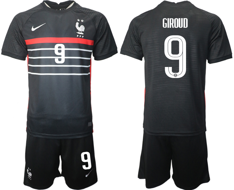 Men's France #9 Giroud Black 2022 FIFA World Cup Home Soccer Jersey Suit Men's France #9 Giroud Black 2022 FIFA World Cup Home Soccer Jersey Suit