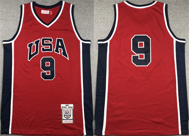 Men's USA Basketball #9 Vince Carter Red Stitched Jersey Men's USA Basketball #9 Vince Carter Red Stitched Jersey