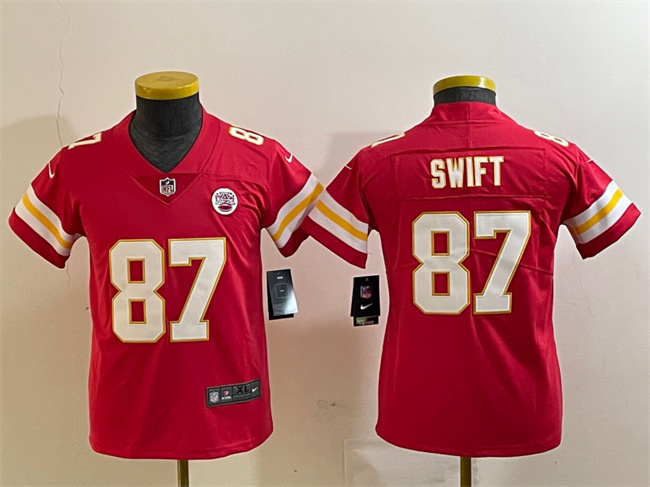 Youth Kansas City Chiefs #87 Taylor Swift Red Vapor Untouchable Limited Stitched Jersey Youth Kansas City Chiefs #87 Taylor Swift Red Vapor Untouchable Limited Stitched Jersey