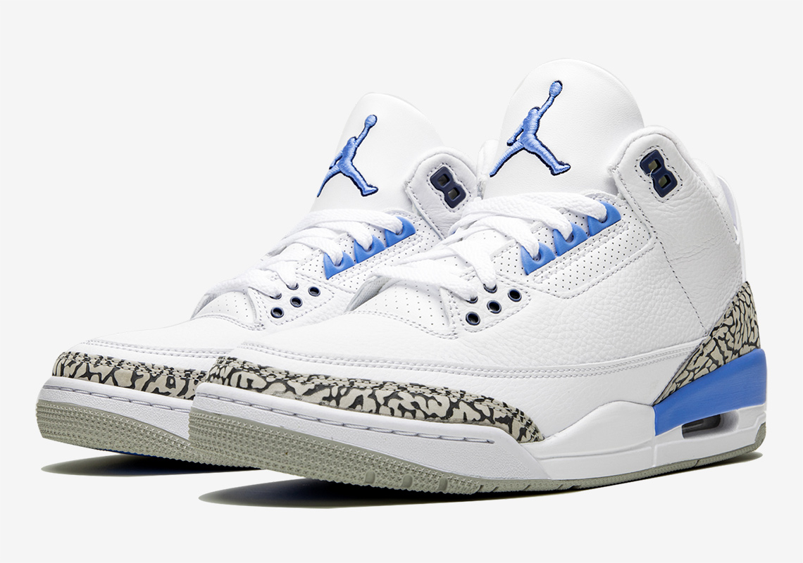 Women's Running weapon Air Jordan 3 White Blue shoes 0010 Women's Running weapon Air Jordan 3 White Blue shoes 0010