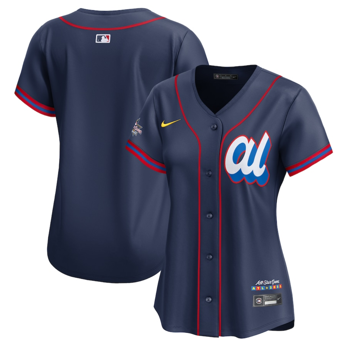 Women's American League Blank Navy 2025 All-Star Limited Stitched Baseball Jersey(Run Small) Women's American League Blank Navy 2025 All-Star Limited Stitched Baseball Jersey(Run Small)