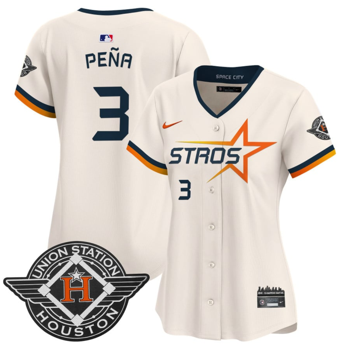 Women's Houston Astros #3 Jeremy Peña Cream 2025 City Connect Limited Stitched Baseball Jersey(Run Small)