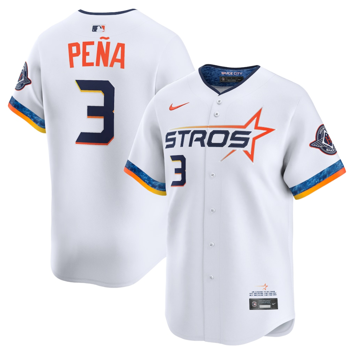 Youth Houston Astros #3 Jeremy Peña White 2025 City Connect Limited Stitched Baseball Jersey Youth Houston Astros #3 Jeremy Peña White 2025 City Connect Limited Stitched Baseball Jersey