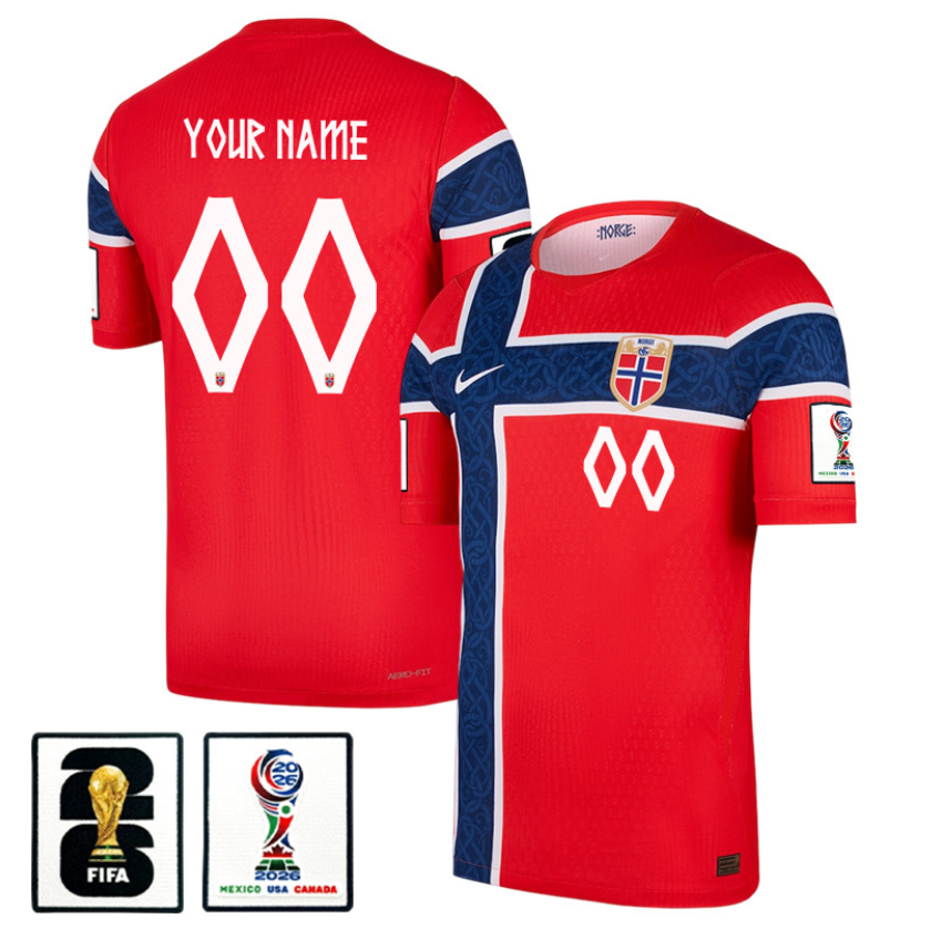 Men's Norway Custom Red Soccer Jersey