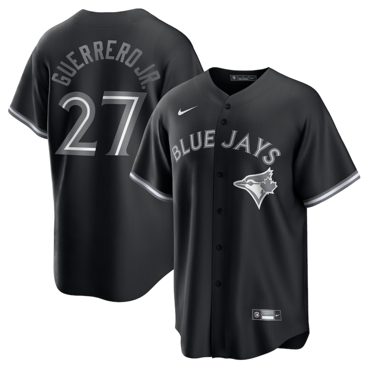 Men's Toronto Blue Jays #27 Vladimir Guerrero Jr. Black Lights Out Limited Stitched Baseball