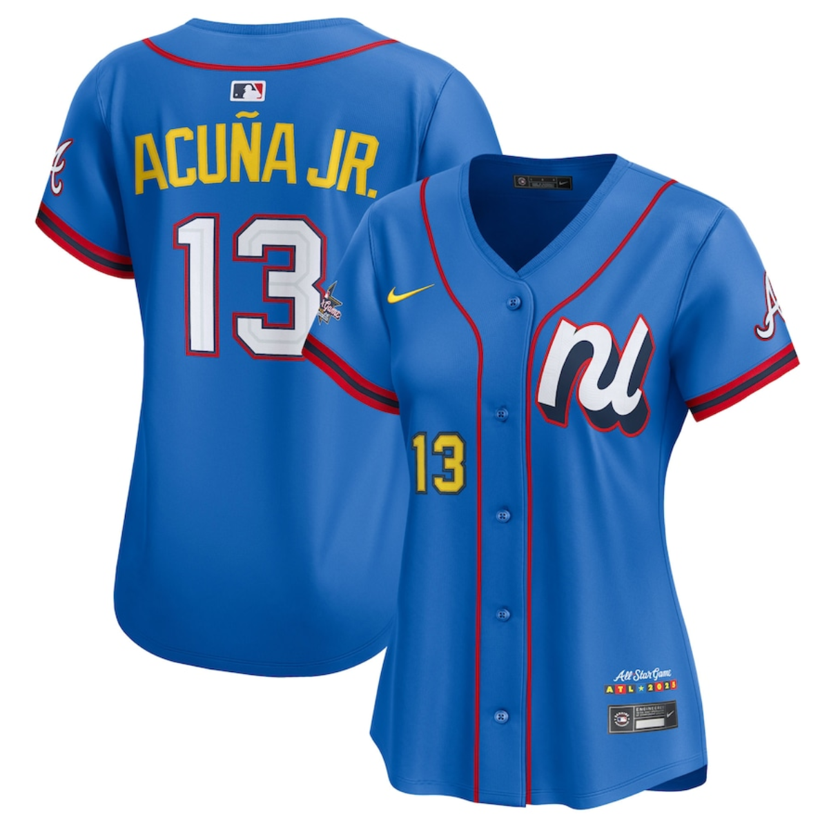 Women's National League #13 Ronald Acuña Jr. Blue 2025 All-Star Edition Limited Stitched Baseball Jersey(Run Small) Women's National League #13 Ronald Acuña Jr. Blue 2025 All-Star Edition Limited Stitched Baseball Jersey(Run Small)