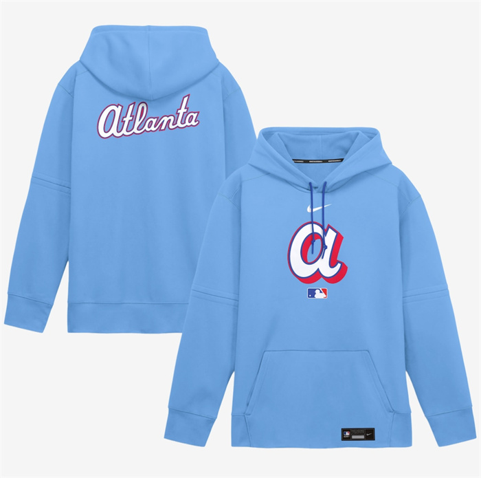 Men's Atlanta Braves Light Blue 2026 City Connect Therma-FIT Pullover Hoodie