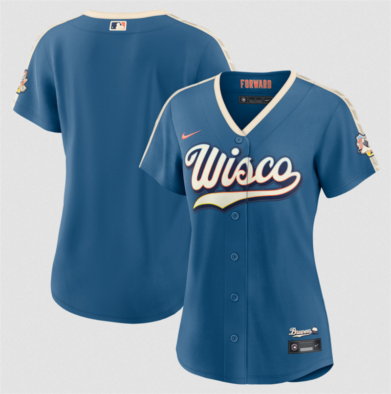 Women's Milwaukee Brewers Blank Mineral Blue 2026 City Connect Stadium Stitched Baseball Jersey(Run Small)