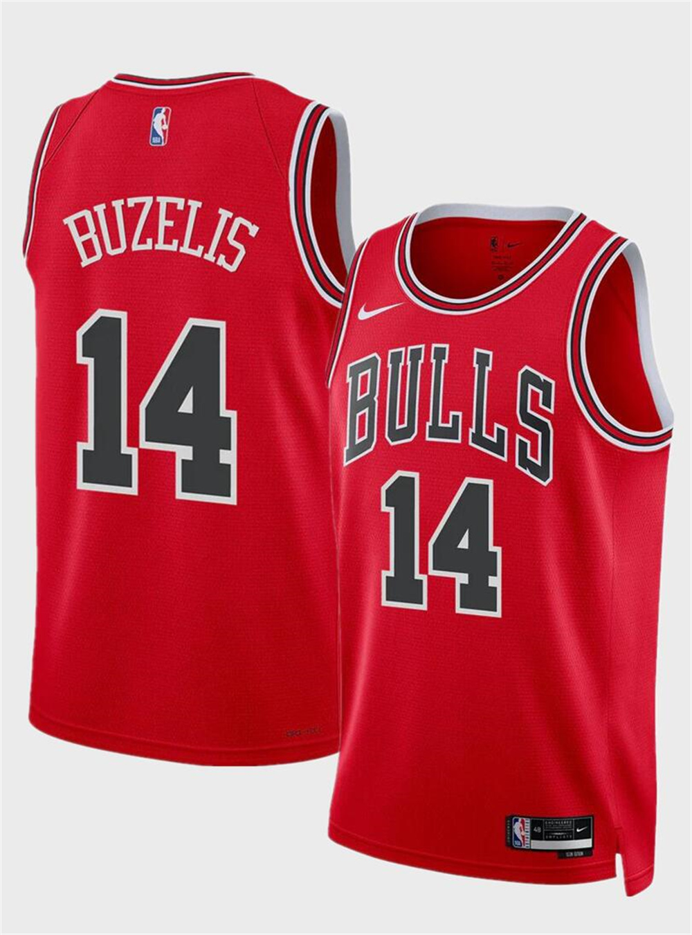 Men's Chicago Bulls #14 Matas Buzelis Red 2024 Draft Icon Edition Stitched Basketball Jersey Men's Chicago Bulls #14 Matas Buzelis Red 2024 Draft Icon Edition Stitched Basketball Jersey