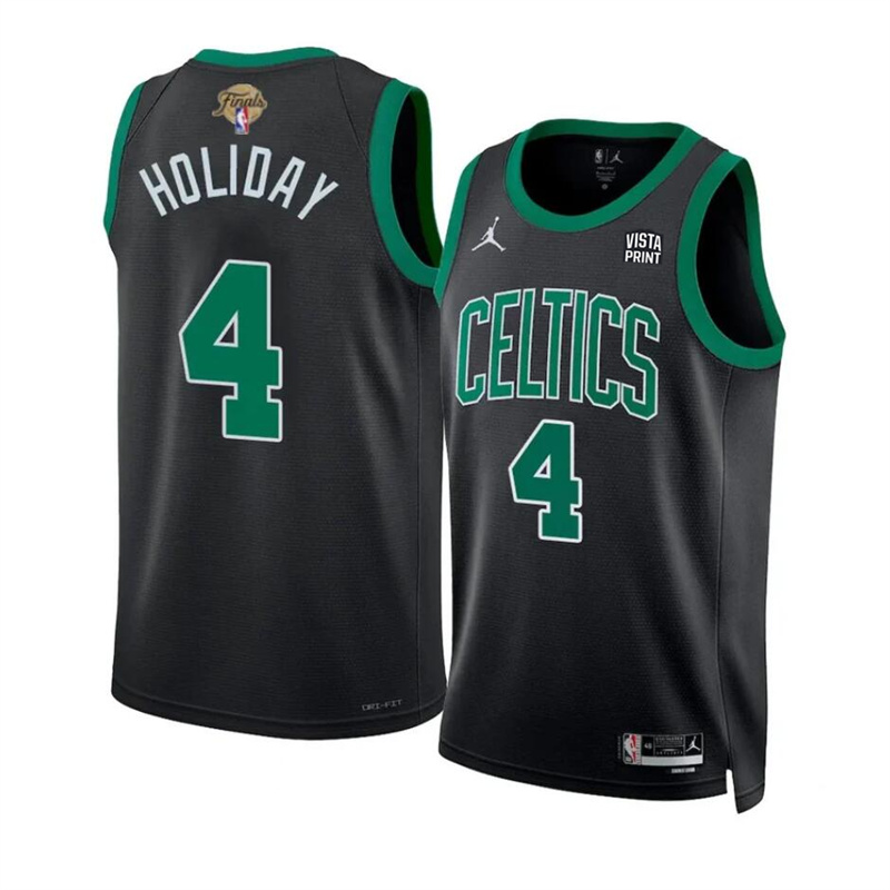 Men's Boston Celtics #4 Jrue Holiday Black 2024 Finals Statement Edition Stitched Basketball Jersey Men's Boston Celtics #4 Jrue Holiday Black 2024 Finals Statement Edition Stitched Basketball Jersey