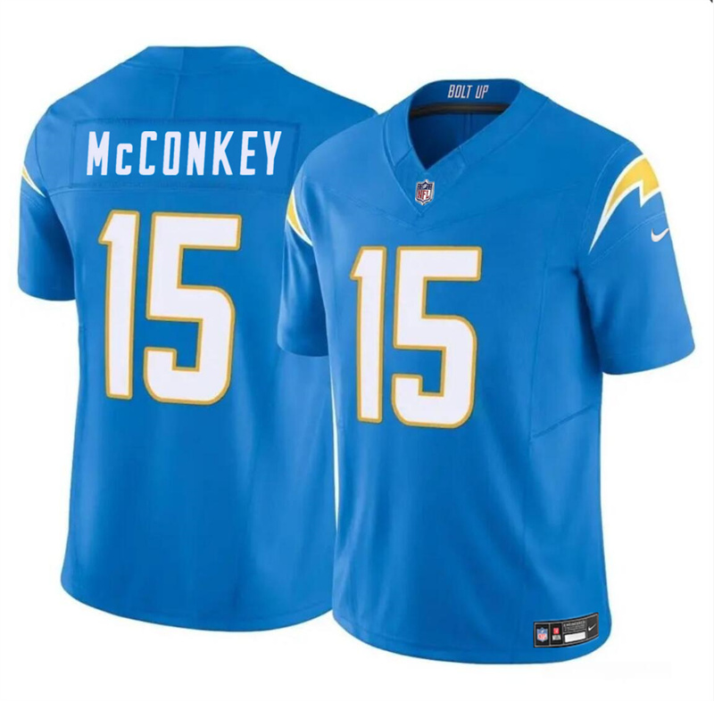 Youth Los Angeles Chargers #15 Ladd McConkey Light Blue 2024 Draft F.U.S.E Vapor Limited Stitched Football Jersey Youth Los Angeles Chargers #15 Ladd McConkey Light Blue 2024 Draft F.U.S.E Vapor Limited Stitched Football Jersey