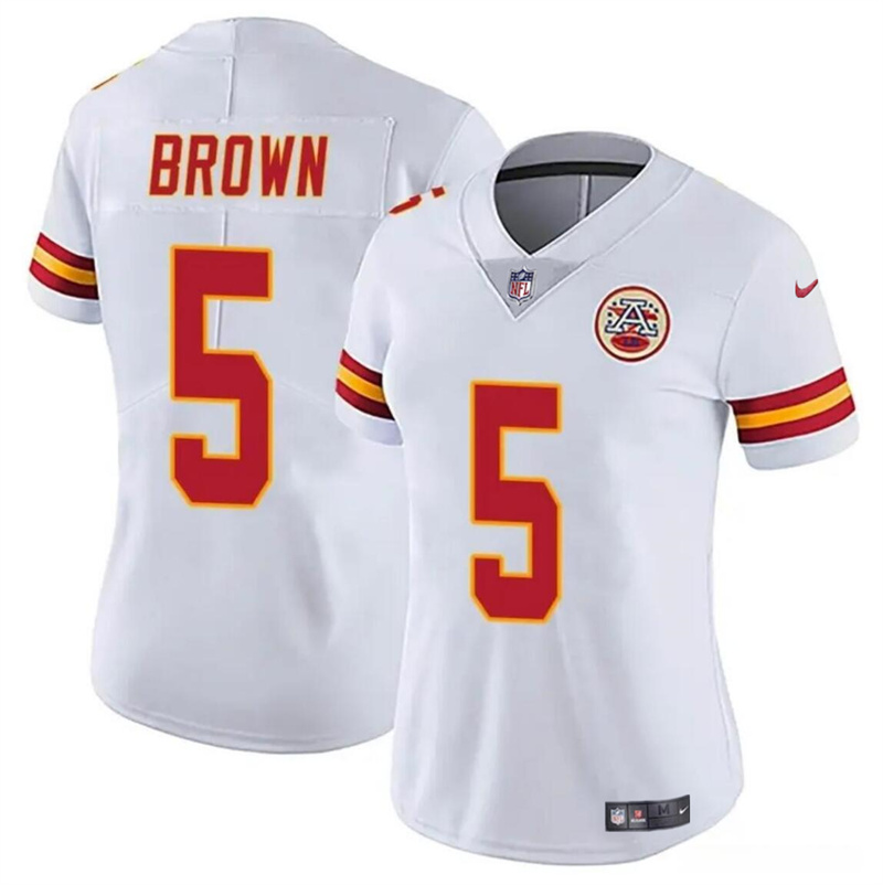 Women's Kansas City Chiefs #5 Hollywood Brown White Vapor Untouchable Limited Stitched Jersey(Run Small) Women's Kansas City Chiefs #5 Hollywood Brown White Vapor Untouchable Limited Stitched Jersey(Run Small)
