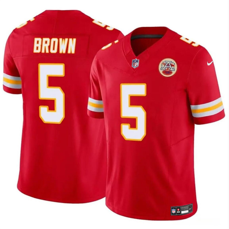 Youth Kansas City Chiefs #5 Hollywood Brown Red 2023 F.U.S.E Vapor Untouchable Limited Stitched Football Jersey Youth Kansas City Chiefs #5 Hollywood Brown Red 2023 F.U.S.E Vapor Untouchable Limited Stitched Football Jersey