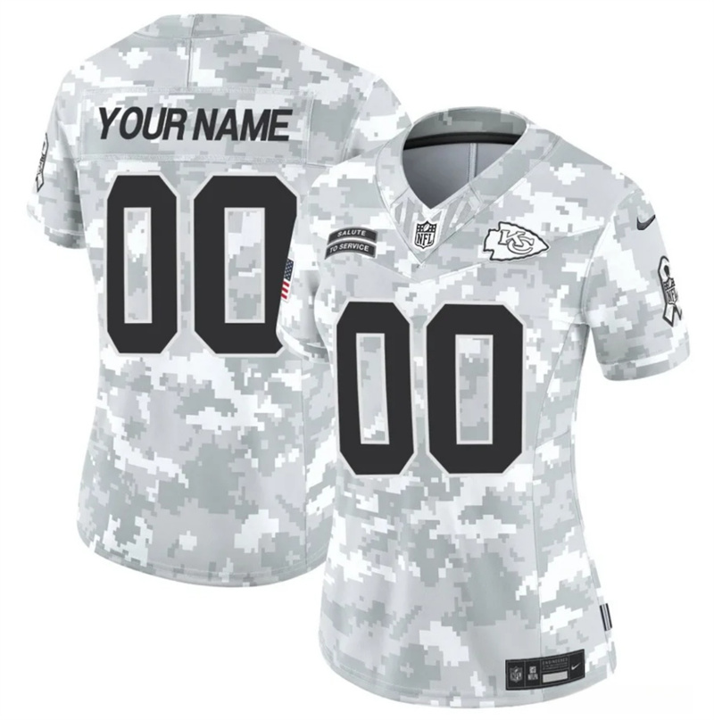 Women's Kansas City Chiefs Active Player Custom 2024 F.U.S.E Arctic Camo Salute to Service Limited Stitched Football Jersey(Run Small) Women's Kansas City Chiefs Active Player Custom 2024 F.U.S.E Arctic Camo Salute to Service Limited Stitched Football Jersey(Run Small)