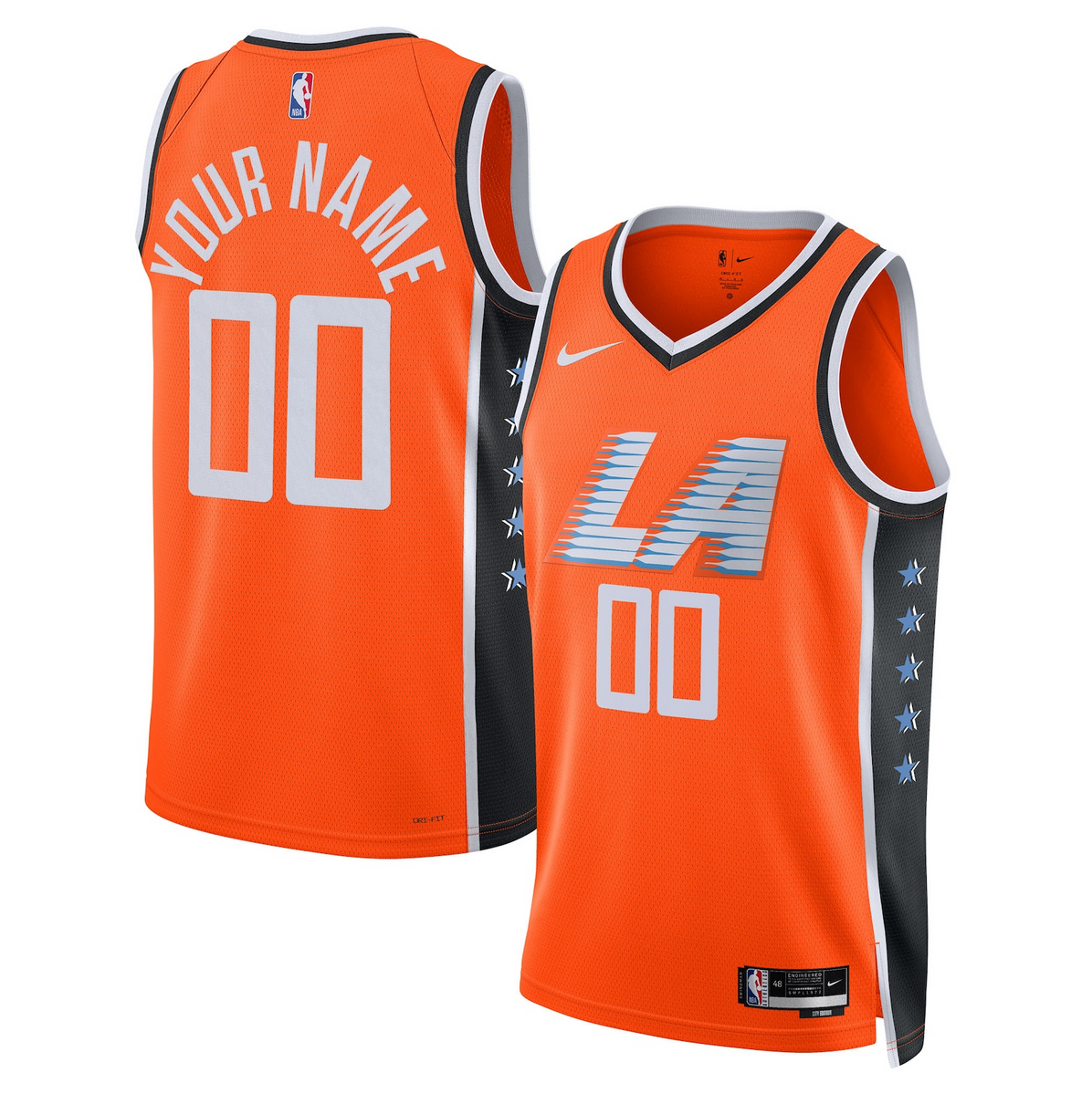 Men's Los Angeles Clippers Active Playe Custom Orange 2025/26 City Edition Stitched Jersey