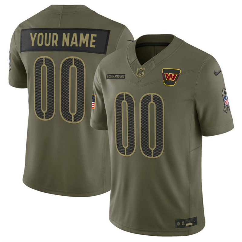 Youth Washington Commanders Active Player Custom Olive 2025 F.U.S.E. Salute to Service Limited Stitched Football Jersey