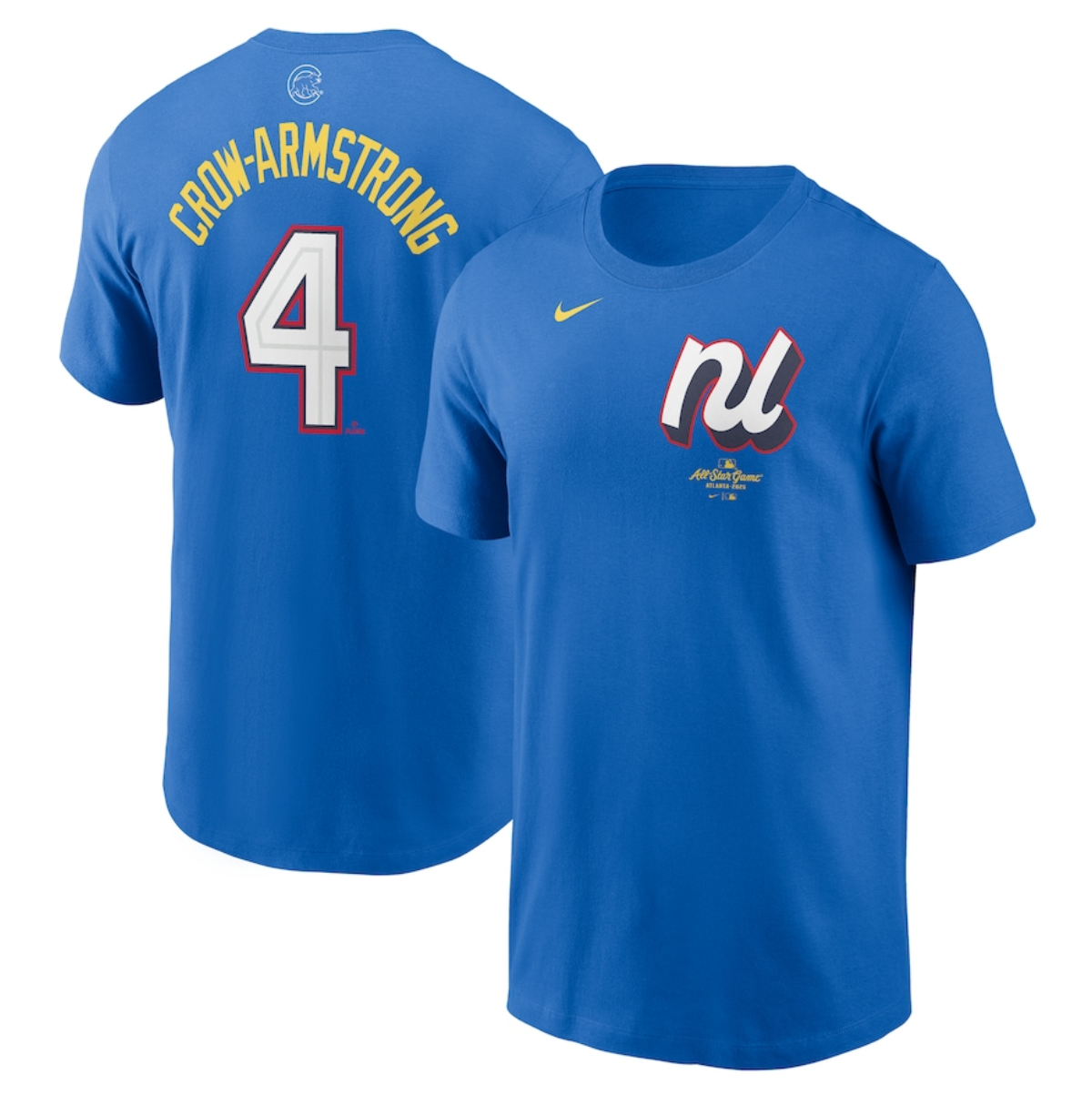 Men's National League #4 Pete Crow-Armstrong Royal 2025 All-Star Edition Name & Number T-Shirt Men's National League #4 Pete Crow-Armstrong Royal 2025 All-Star Edition Name & Number T-Shirt