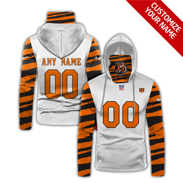 Men's Cincinnati Bengals White 2020 Customize Hoodie Mask Men's Cincinnati Bengals White 2020 Customize Hoodie Mask
