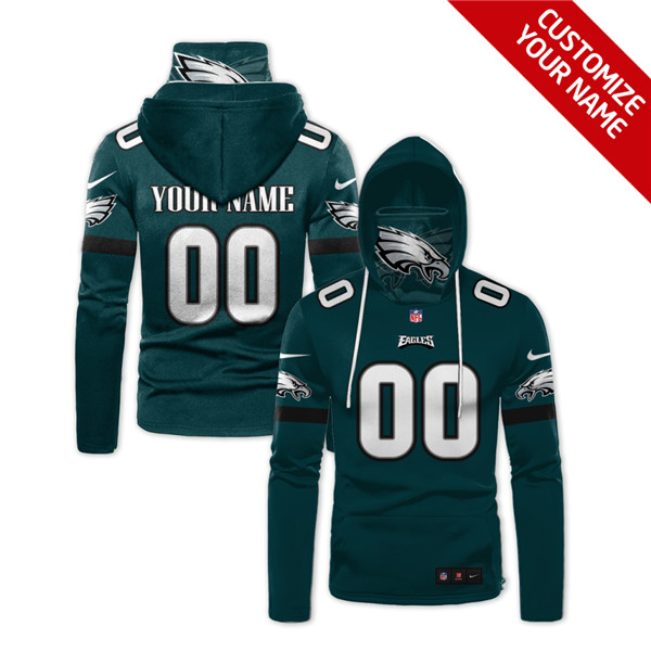 Men's Philadelphia Eagles Green 2020 Customize Hoodie Mask