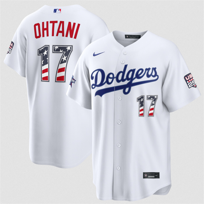 Men's Los Angeles Dodgers #17 Shohei Ohtani White 2026 All-Star Edition Stars & Stripes Stadium Pick-A-Player Stitched Baseball Jersey