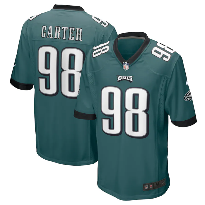 Youth Philadelphia Eagles #98 Jalen Carter Green Stitched Football Jersey Youth Philadelphia Eagles #98 Jalen Carter Green Stitched Football Jersey