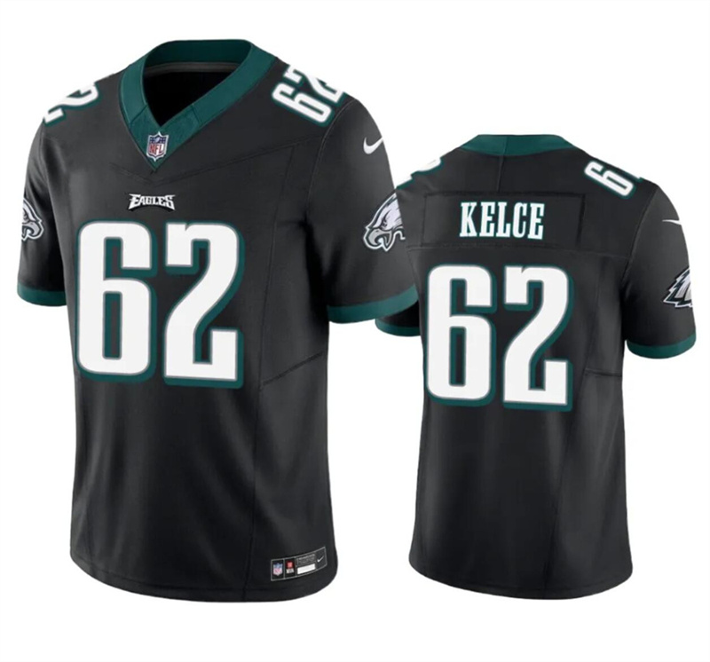 Youth Philadelphia Eagles #62 Jason Kelce Black 2023 F.U.S.E Vapor Untouchable Limited Stitched Football Jersey
