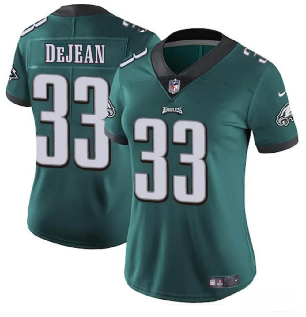 Women's Philadelphia Eagles #33 Cooper DeJean Black 2024 Draft Vapor Untouchable Limited Stitched Football Jersey(Run Small)