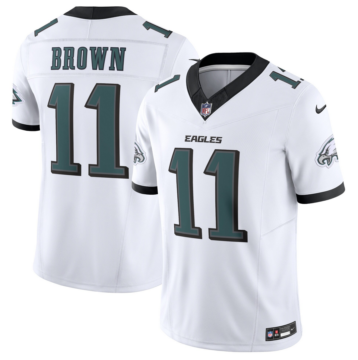 Youth Philadelphia Eagles #11 A. J. Brown White New F.U.S.E Vapor Untouchable Limited Stitched Football Jersey