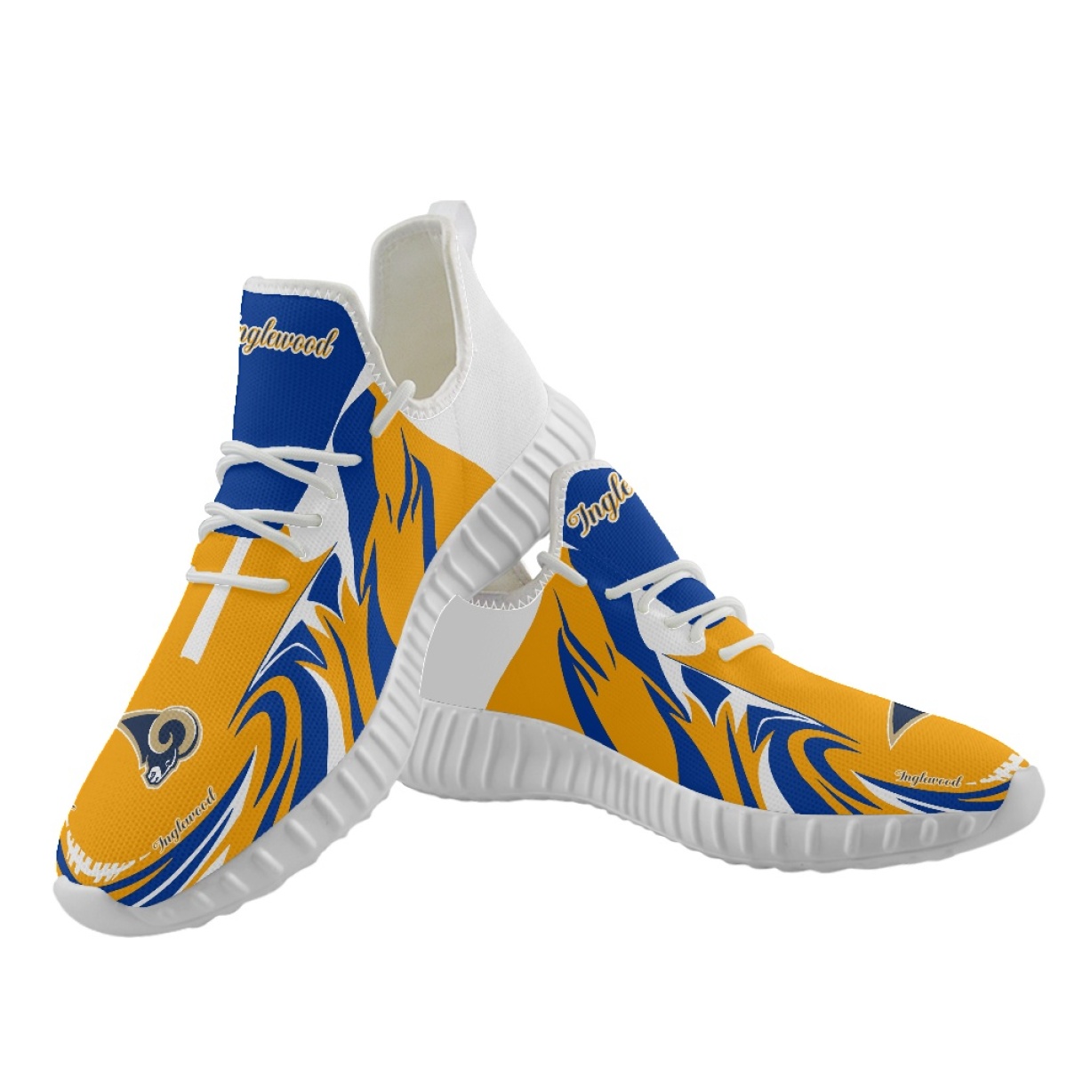 Men's Los Angeles Rams Mesh Knit Sneakers/Shoes 009 Men's Los Angeles Rams Mesh Knit Sneakers/Shoes 009