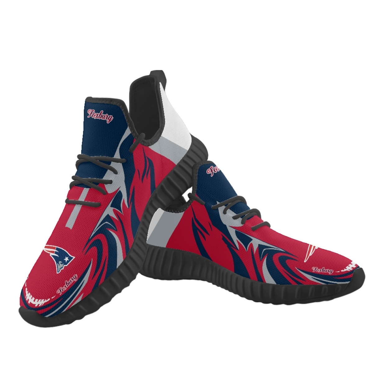 Men's New England Patriots Mesh Knit Sneakers/Shoes 020 Men's New England Patriots Mesh Knit Sneakers/Shoes 020