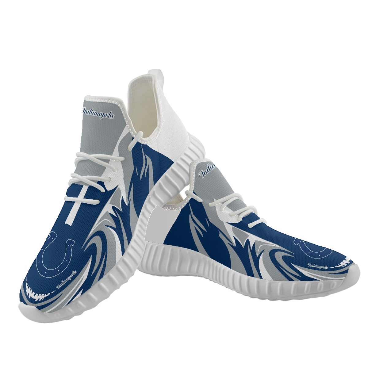 Men's Indianapolis Colts Mesh Knit Sneakers/Shoes 012 Men's Indianapolis Colts Mesh Knit Sneakers/Shoes 012