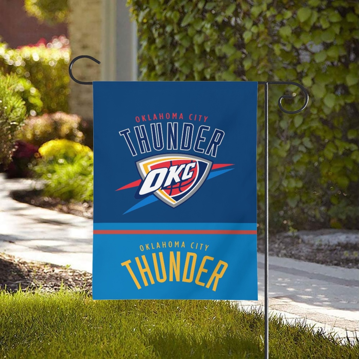 Oklahoma City Thunder Double-Sided Garden Flag 001 (Pls check description for details) Oklahoma City Thunder Double-Sided Garden Flag 001 (Pls check description for details)