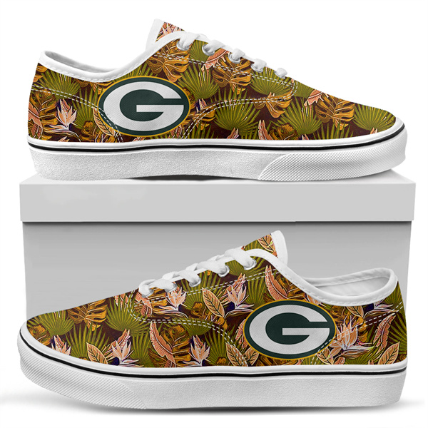 Women's Green Bay Packers Vans Low Top Sneakers 015 Women's Green Bay Packers Vans Low Top Sneakers 015