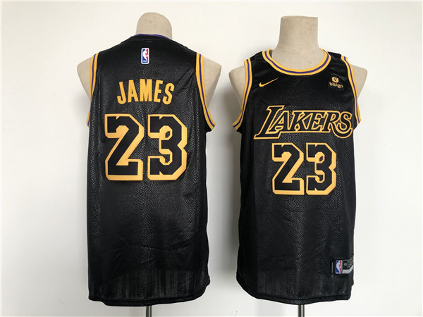 Men's Los Angeles Lakers #23 LeBron James Black Stitched Basketball Jersey Men's Los Angeles Lakers #23 LeBron James Black Stitched Basketball Jersey