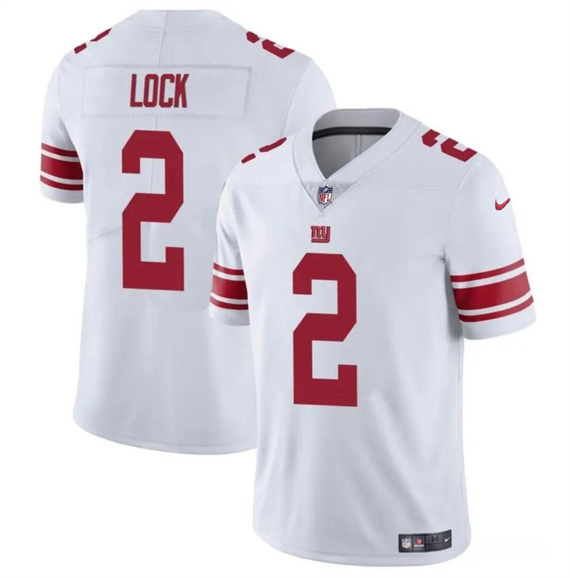 Youth New York Giants #2 Drew Lock White Vapor Stitched Jersey